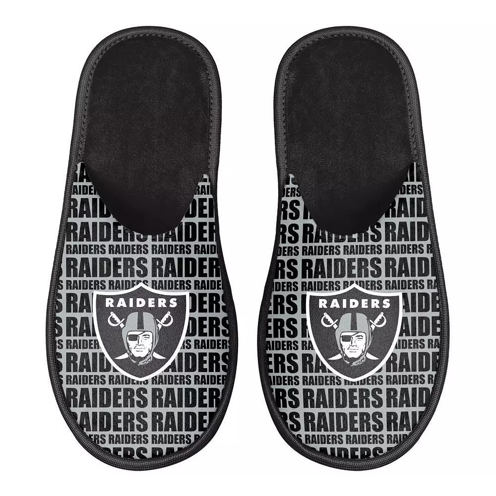 Men's FOCO Las Vegas Raiders Scuff Logo Slide Slippers, Size: Small, Lvr Black Product Image