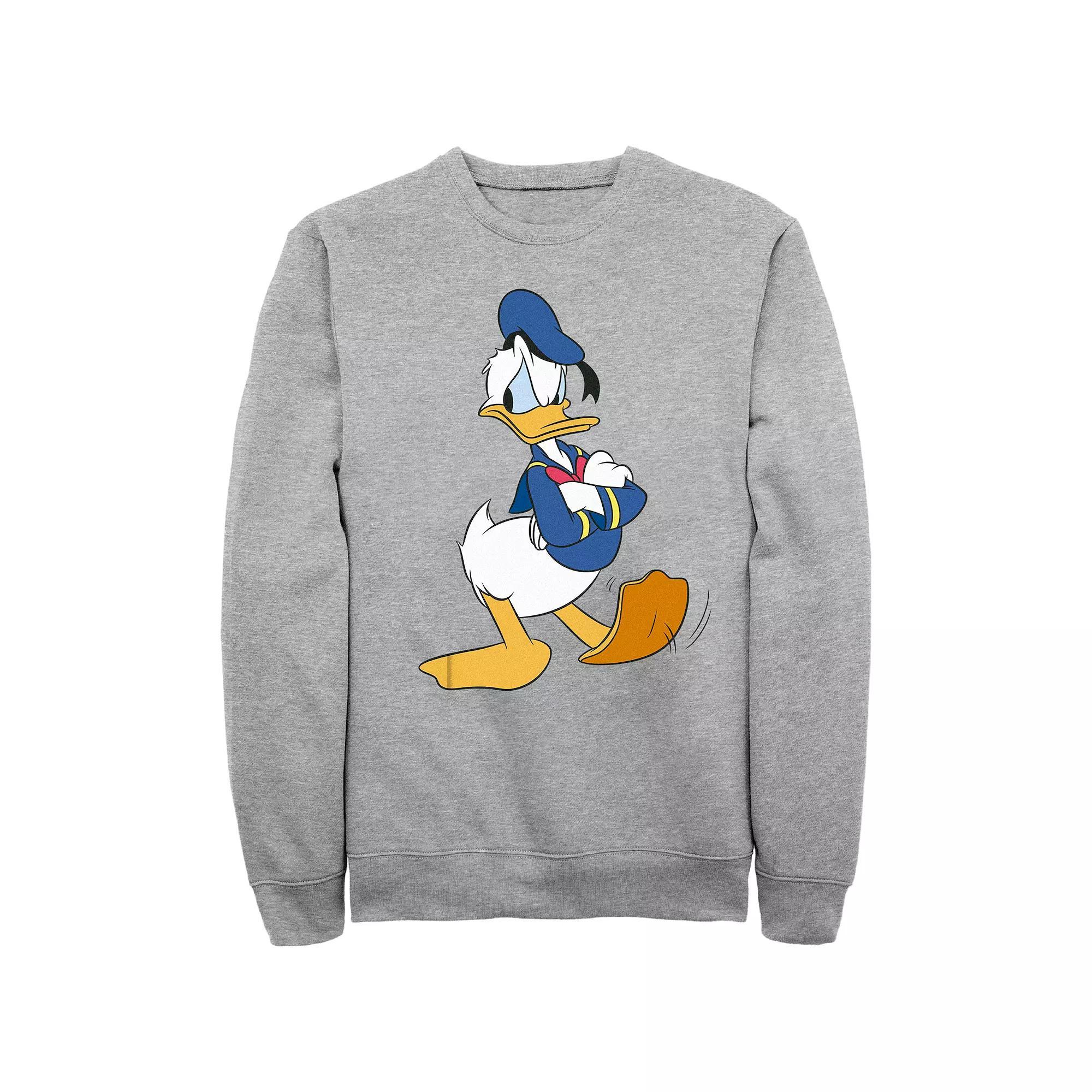 Disney's Donald Duck Men's Angry Tapping Foot Fleece Sweatshirt, Size: Large, Athletic Grey Product Image