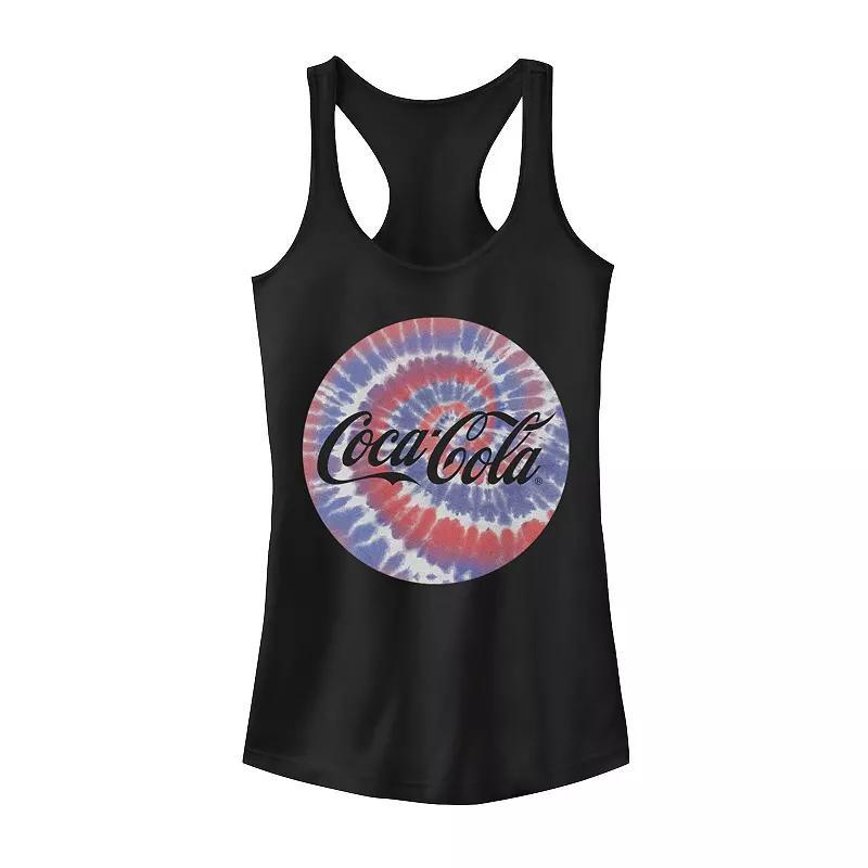 Juniors' Coca-Cola Spiral Coca Cola Logo Racerback Tank Top, Girl's, Size: Medium, Black Product Image