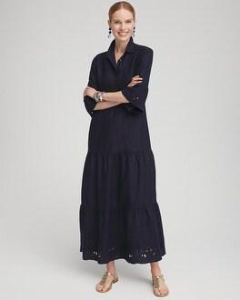 Linen Embroidered Sundress Product Image
