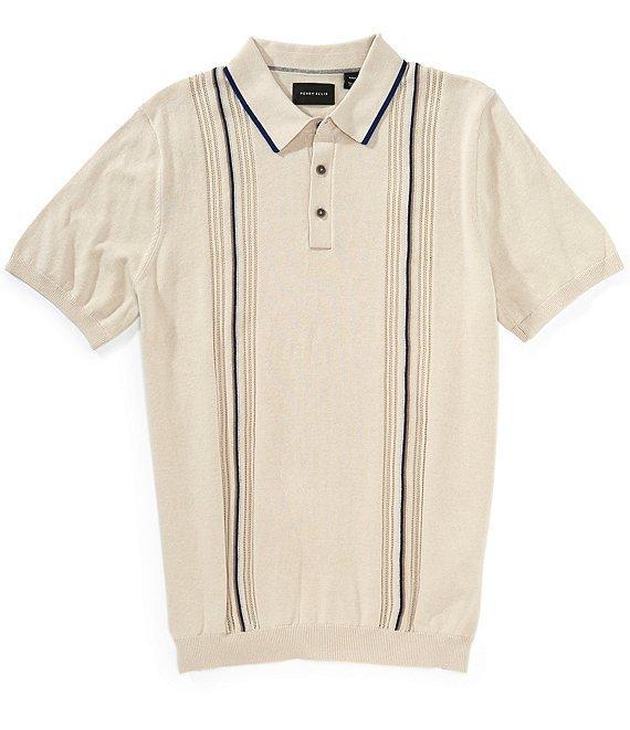 Perry Ellis Vertical Stripe Short Sleeve Polo Shirt Product Image