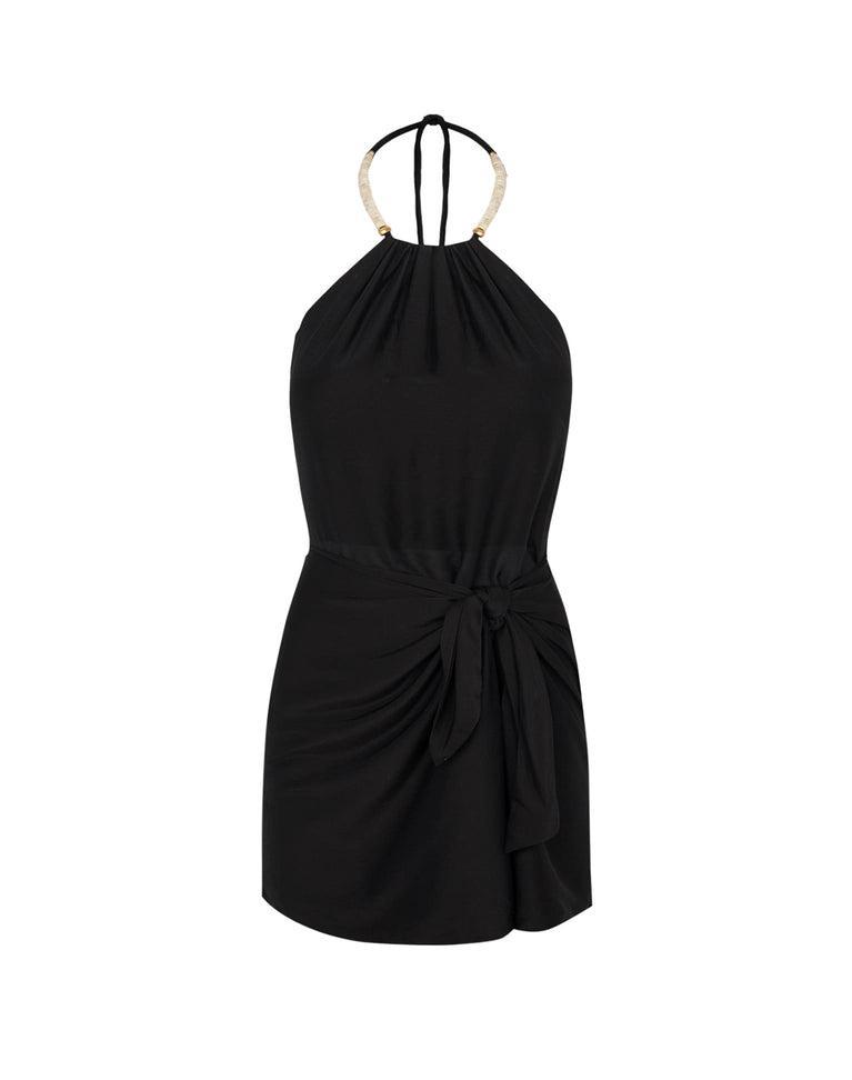 Viola Detail Short Dress (exchange only) - Black Product Image