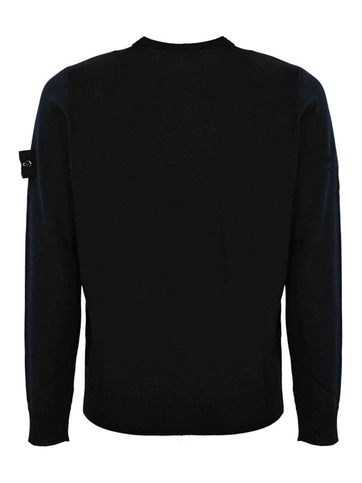STONE ISLAND Wool Sweater In Blue Product Image