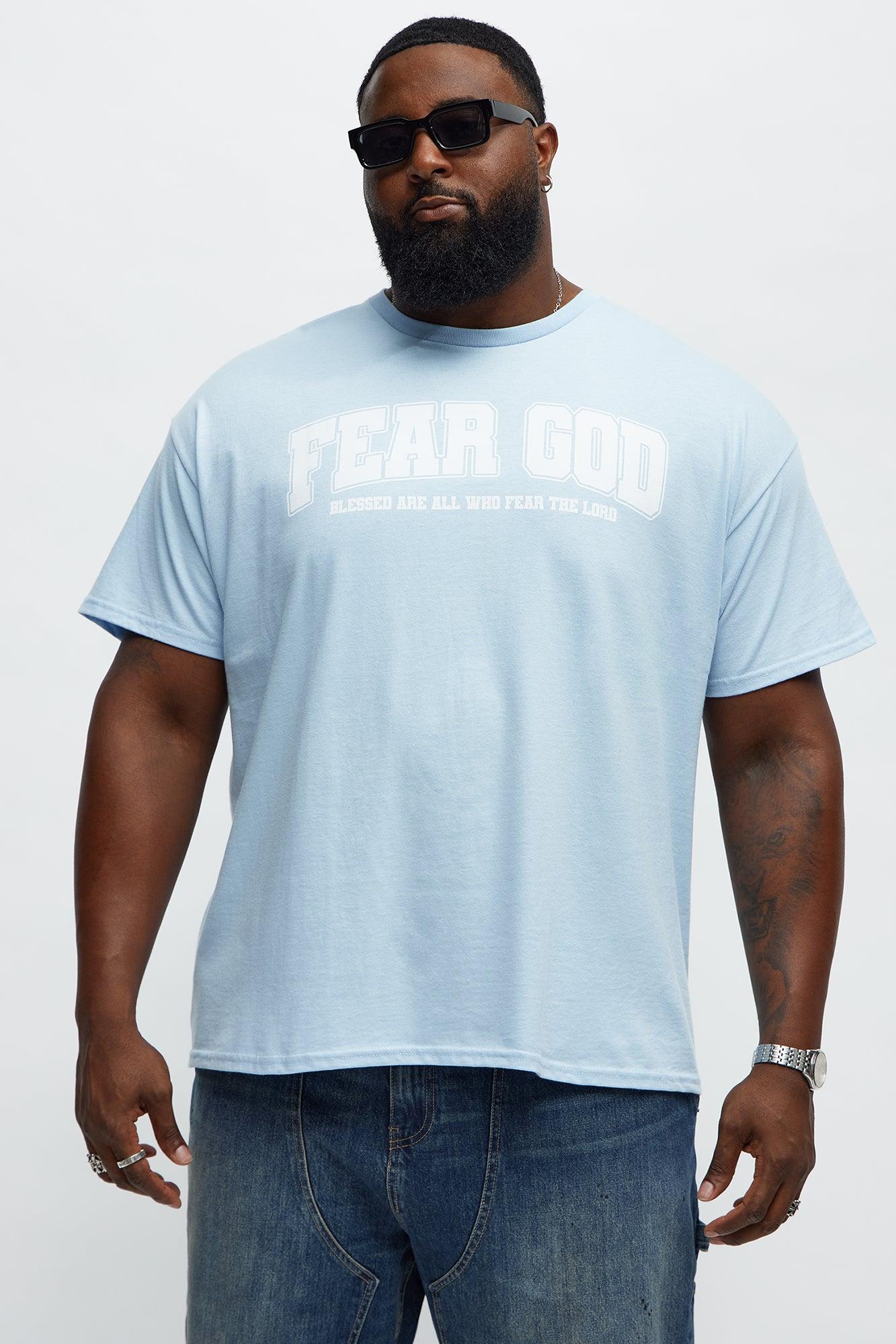 Fear Him Short Sleeve Tee - Light Blue Product Image