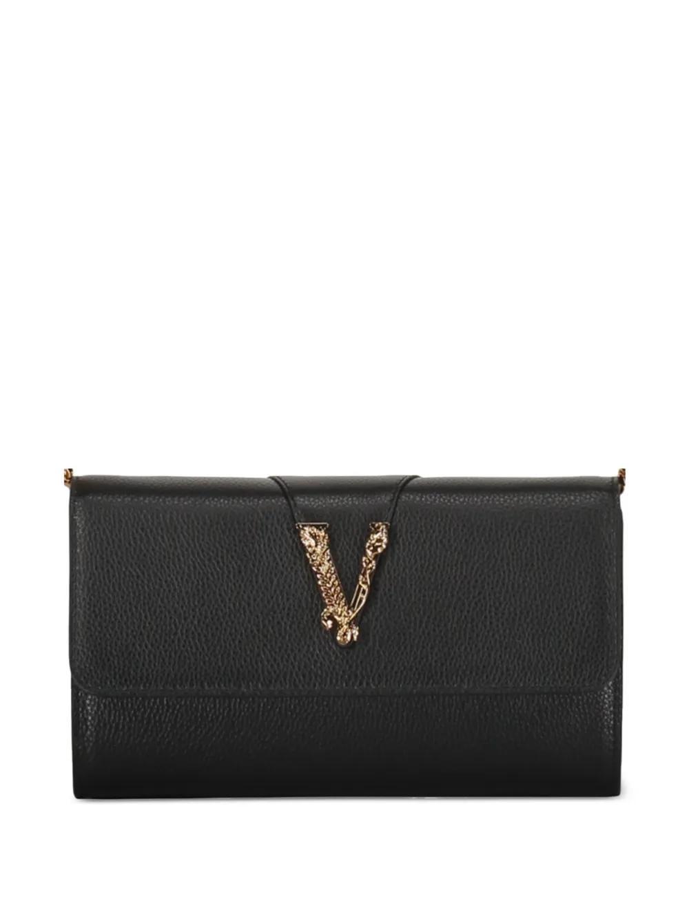 PRADA Large Triangle-logo Leather Wallet In Black Product Image