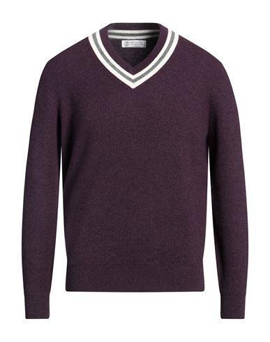 BRUNELLO CUCINELLI Man Sweater Purple Size 40 Cashmere Product Image