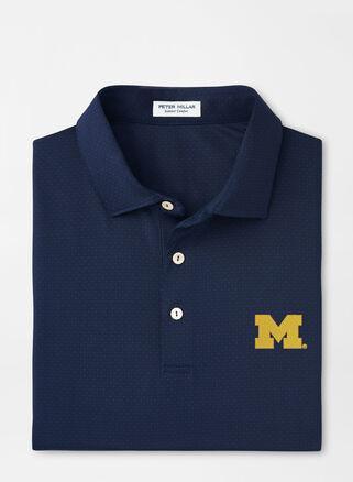 Peter Millar Mens Auburn Tesseract Performance Jersey Polo | Color: Navy | Size: S Product Image