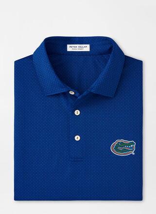 Peter Millar Mens Florida Tesseract Performance Jersey Polo | Color: Blue | Size: L | UF Product Image