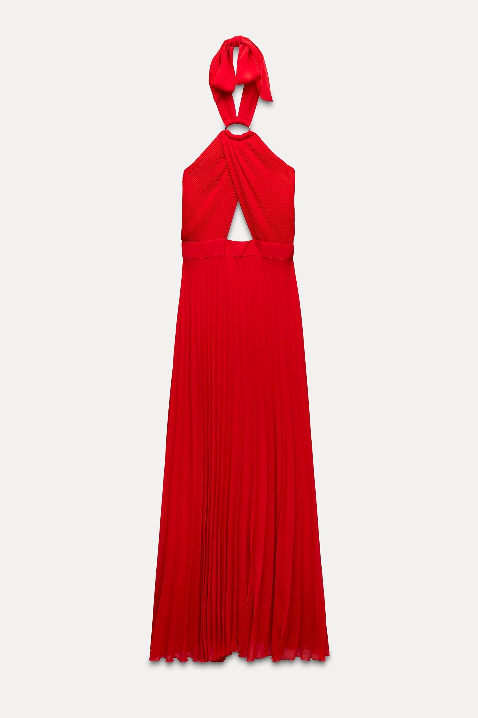 PLEATED HALTER DRESS Product Image