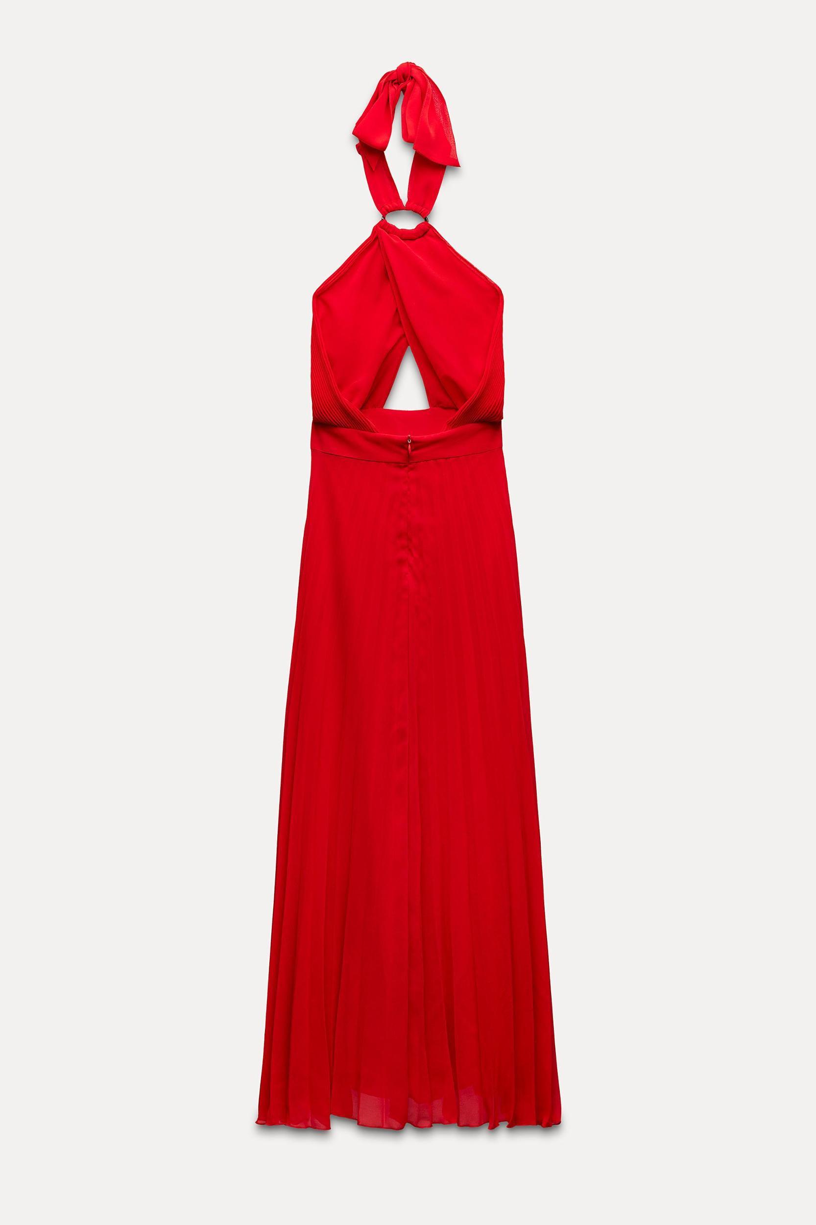 PLEATED HALTER DRESS Product Image