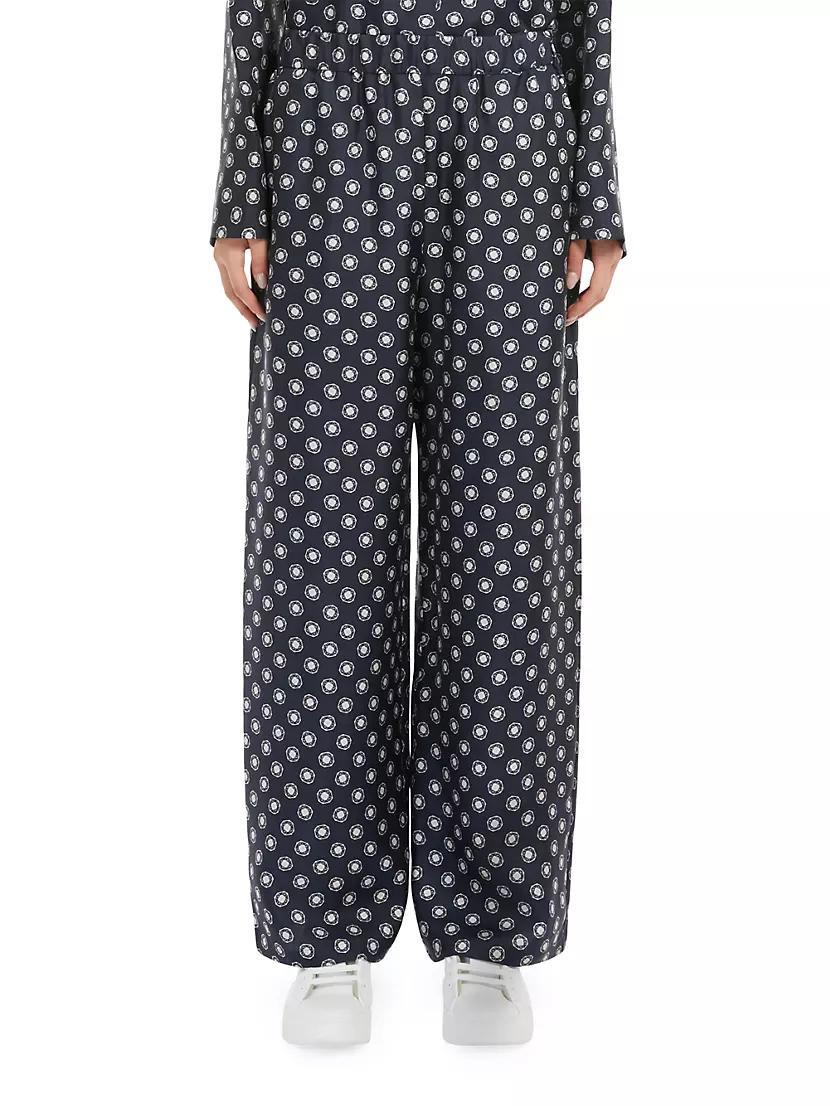 Vik Medallion-Print Silk Wide-Leg Pants Product Image