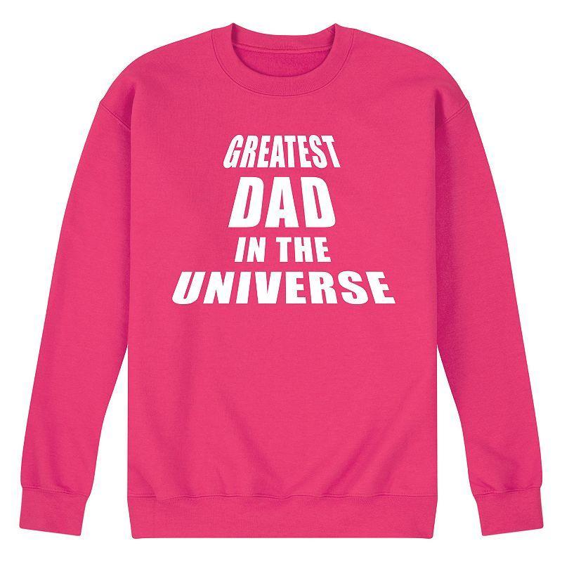 Mens Greatest Dad In The Universe Fleece Sweatshirt Pink Product Image