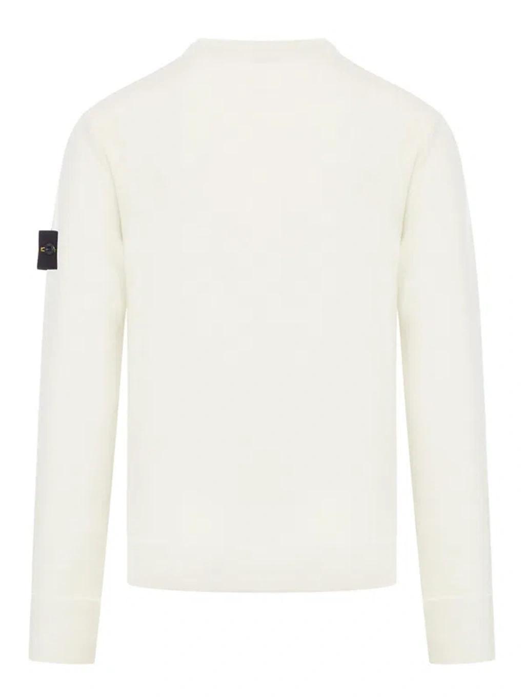STONE ISLAND Logo Patch Crewneck Sweatshirt In Nude & Neutrals Product Image