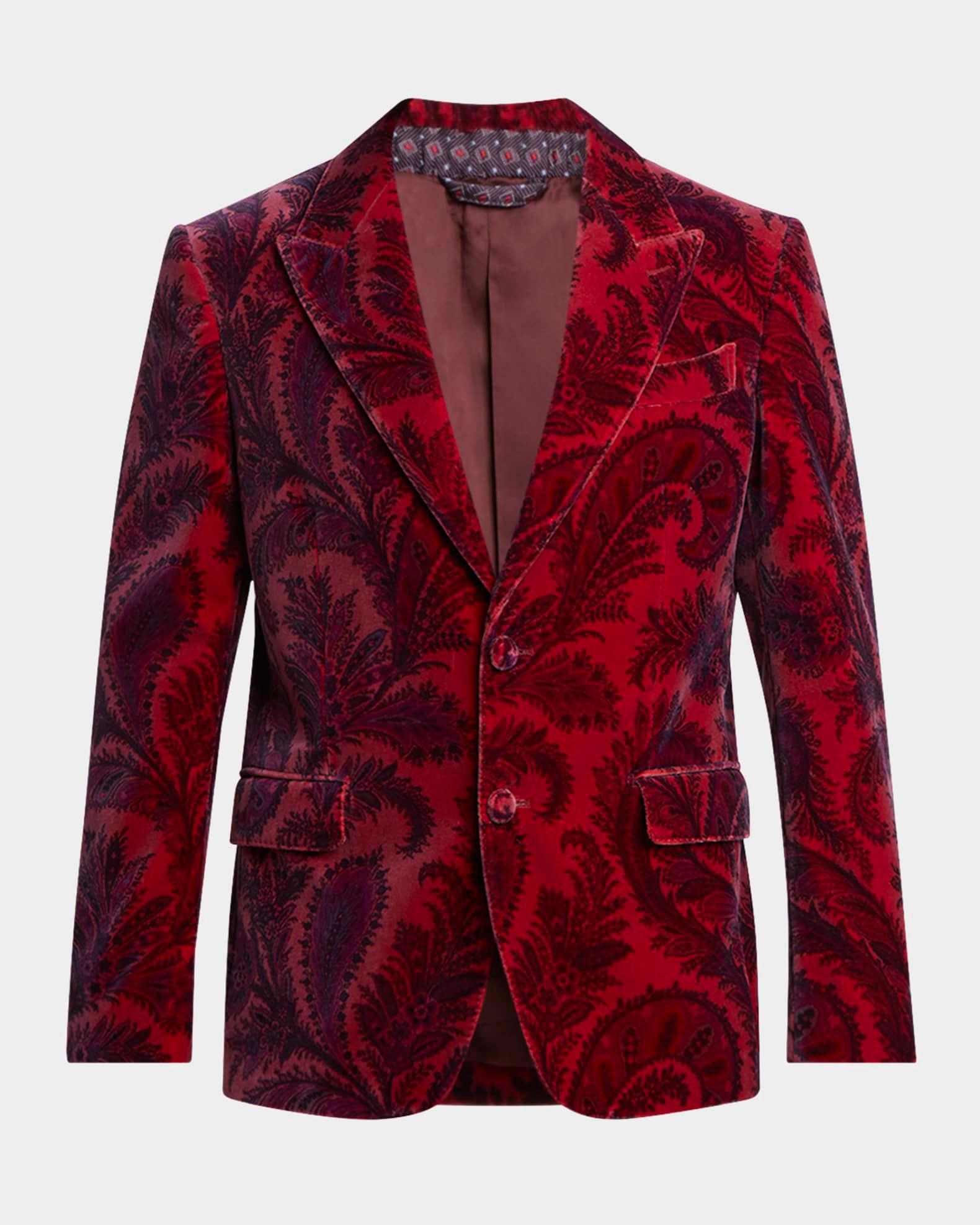 Men's Velvet Paisley Evening Jacket Product Image