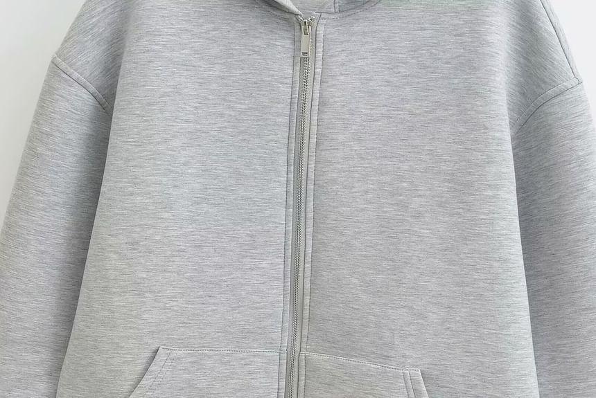 Plain Zip Hoodie Product Image