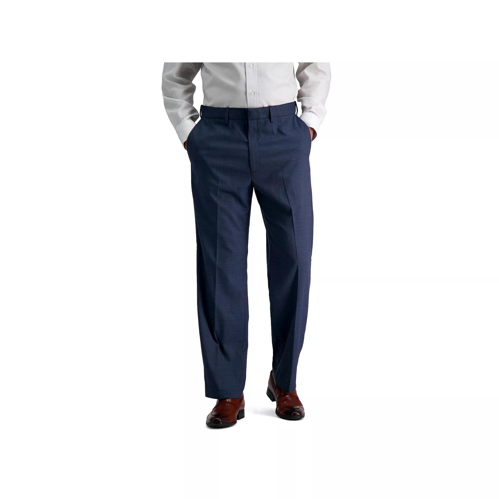 Mens J.M. Haggar Premium Classic-Fit Flat-Front Stretch Suit Pants Blue Grey Product Image