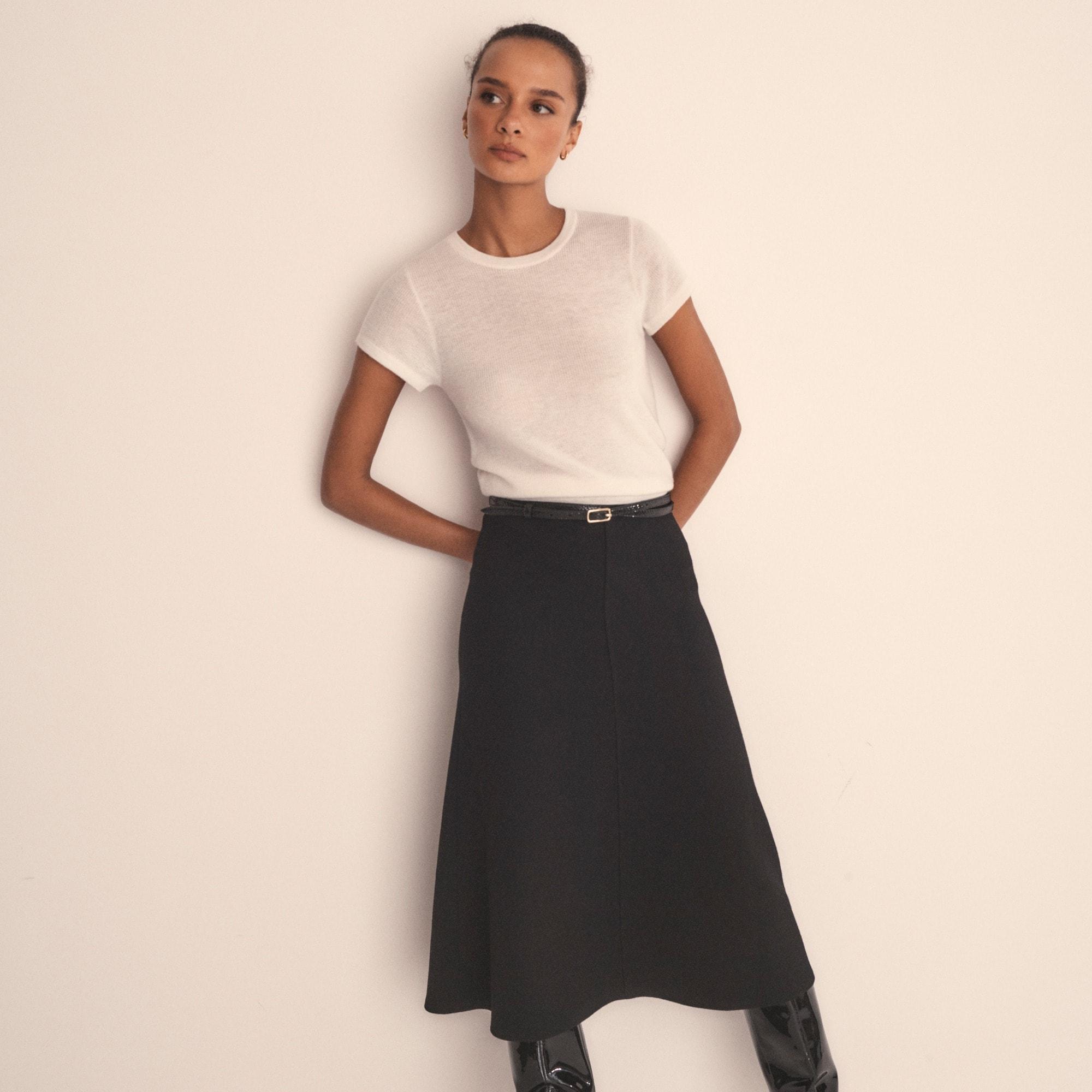 Ribbed featherweight cashmere T-shirt Product Image