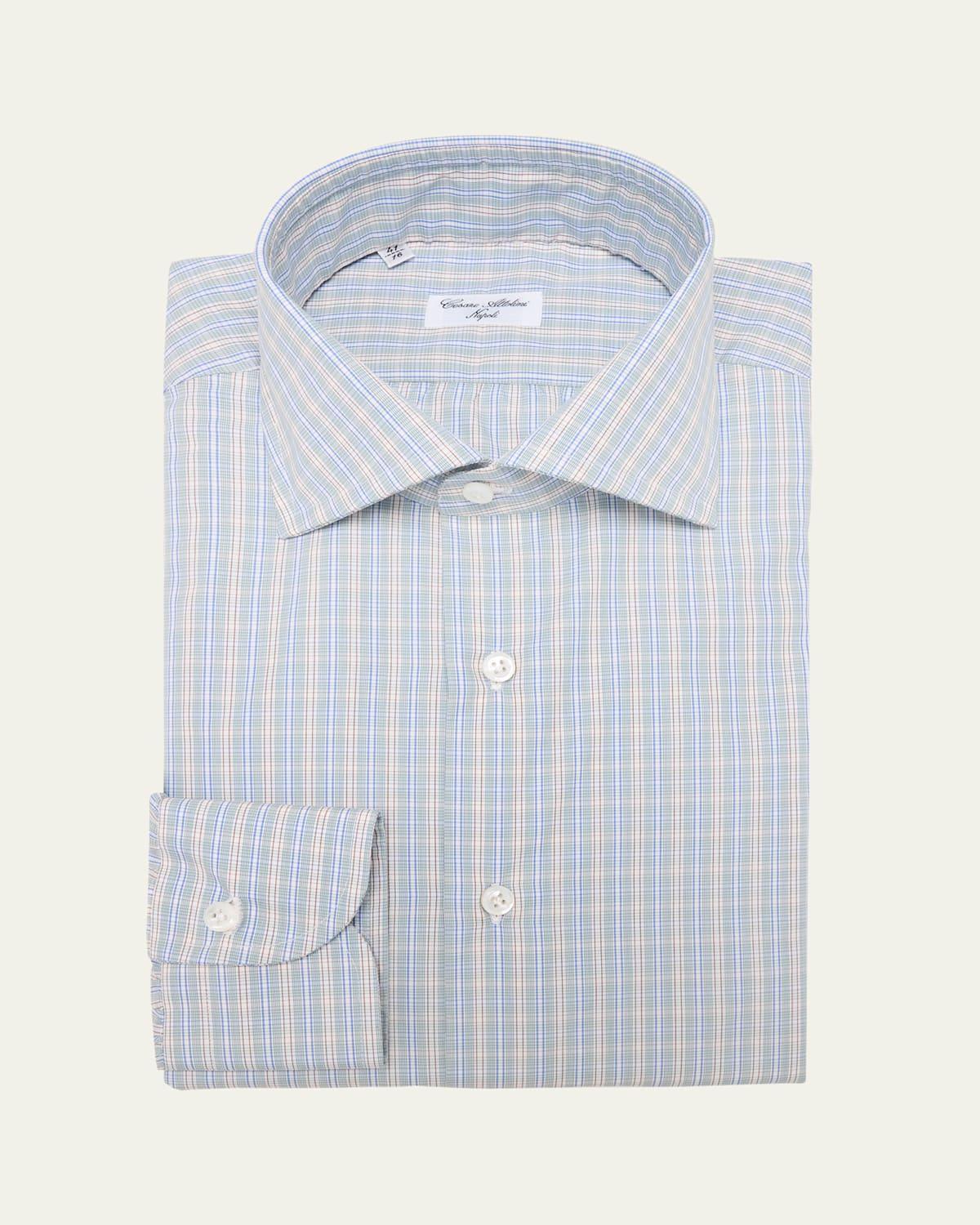 Mens Cotton Graph Check Dress Shirt Product Image