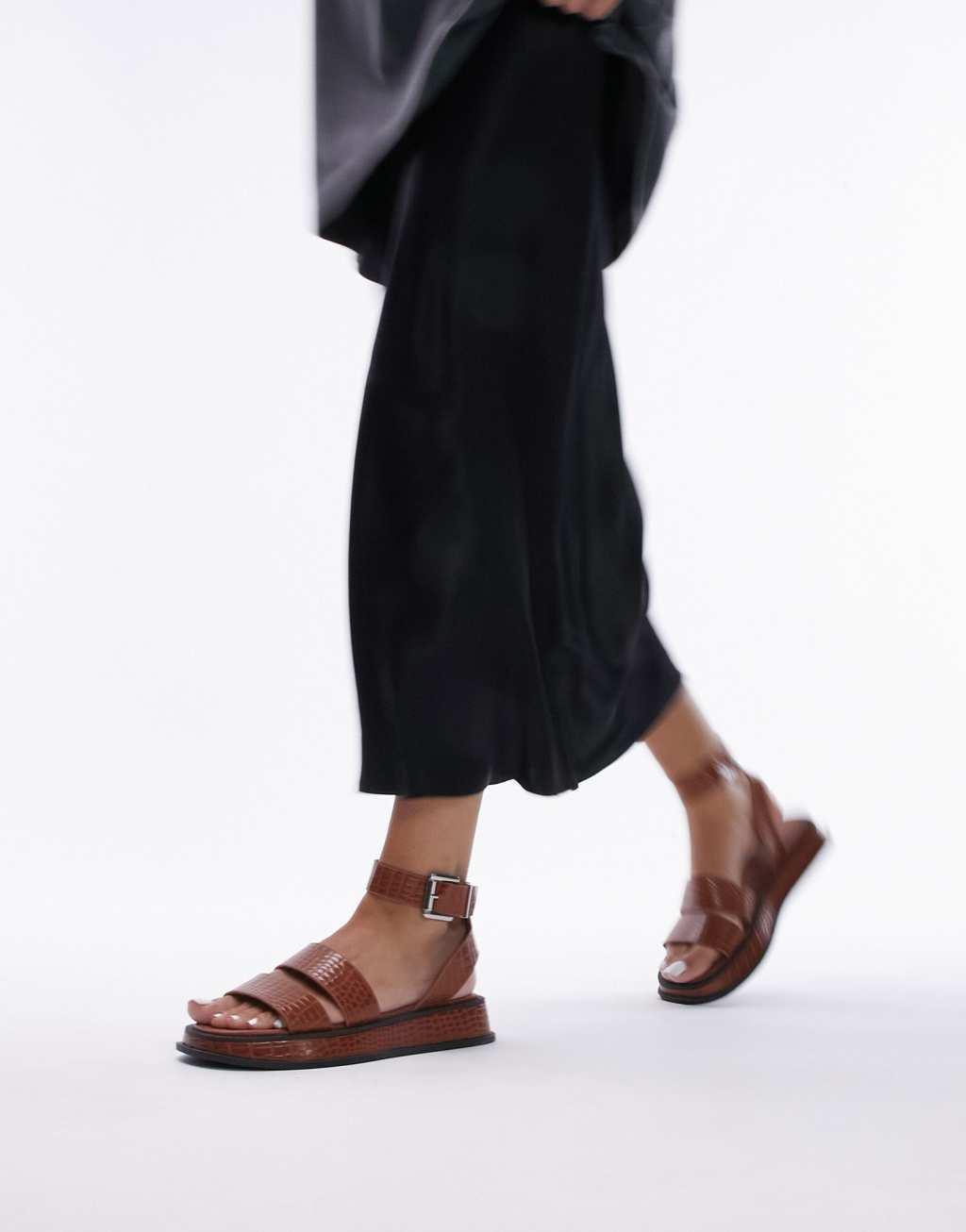 Topshop Wide Fit Grace sandal with buckle detail Product Image