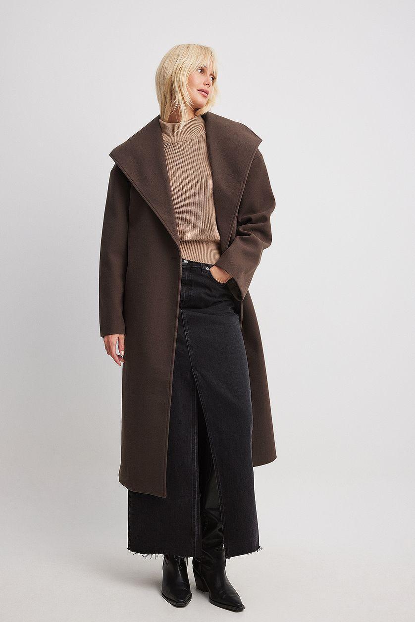 Volume Sleeve High Neck Knitted Sweater Product Image