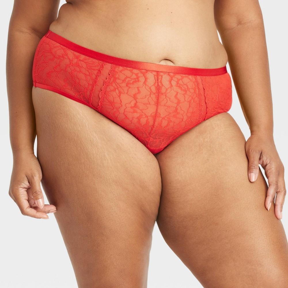 Womens Fashion Lace Cheeky Underwear - Auden Wowzer Red 4X Product Image