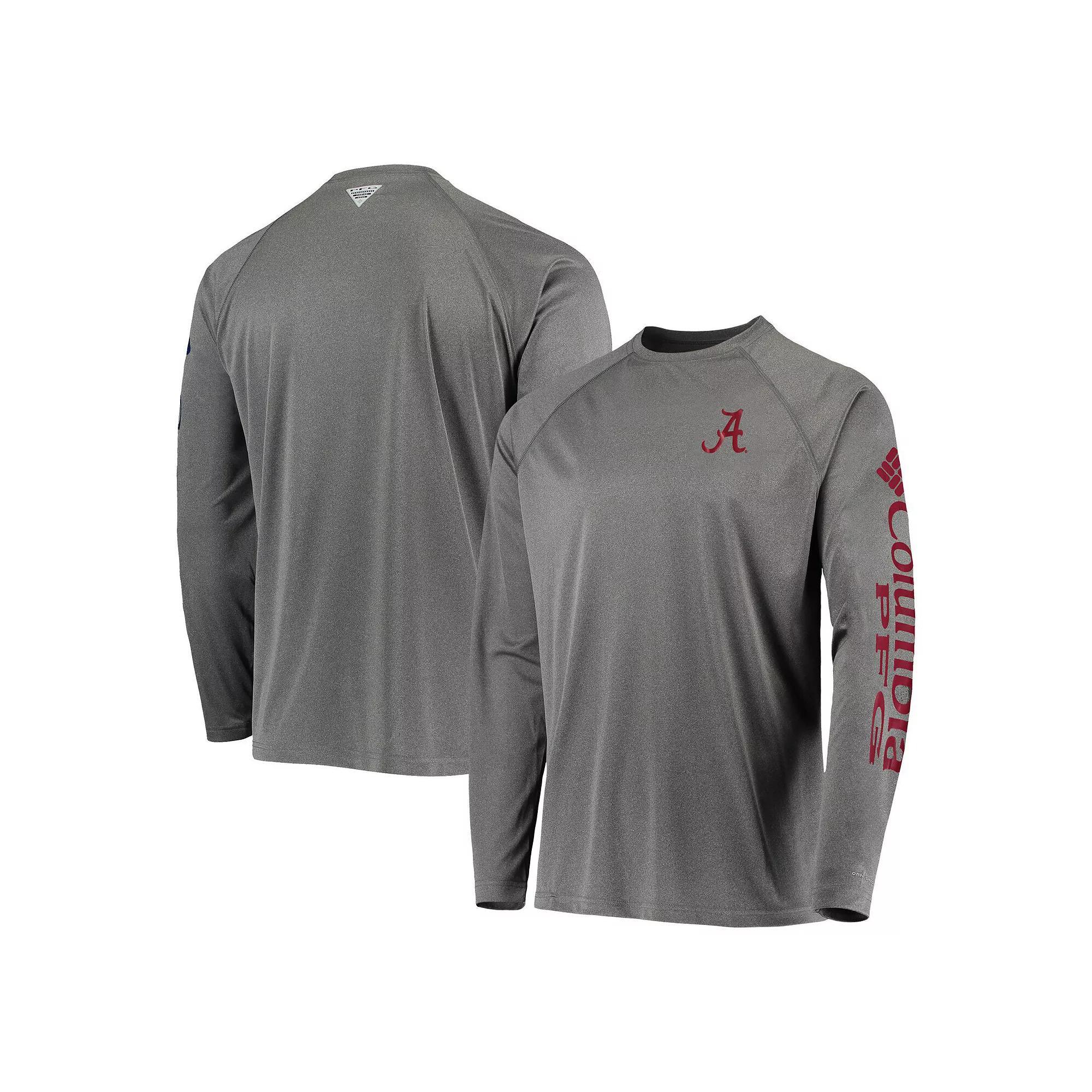Mens Columbia Charcoal Alabama Crimson Tide Terminal Tackle Omni-Shade Raglan Long Sleeve T-Shirt Product Image