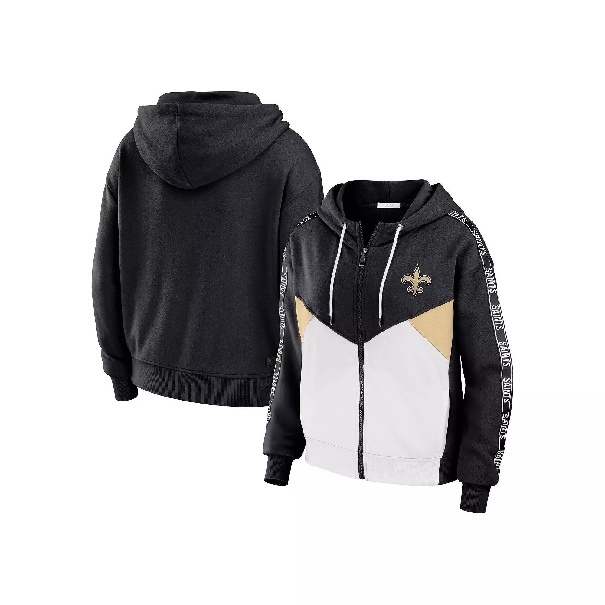 Women's WEAR by Erin Andrews Navy/White Chicago Bears Plus Size Color Block Full-Zip Hoodie, Size: 2XL, Blue Product Image