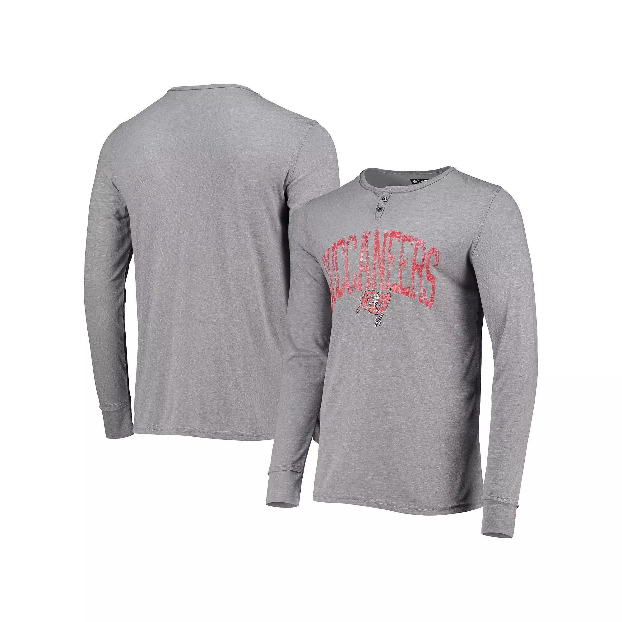 Men's Concepts Sport Gray Tampa Bay Buccaneers Takeaway Henley Long Sleeve Sleep T-Shirt, Size: Medium, Grey Product Image
