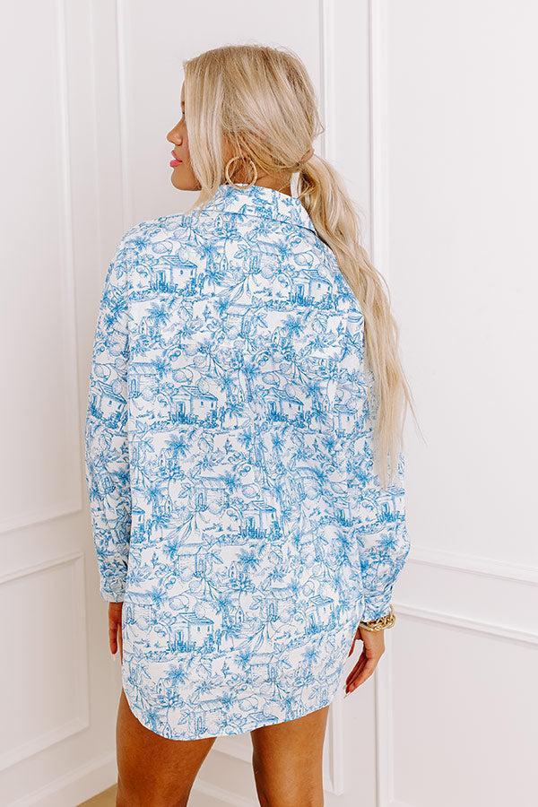Tropical Lifestyle Button Up in Blue Product Image
