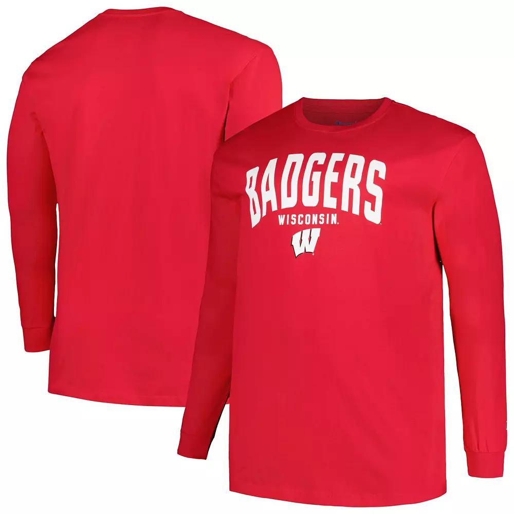 Men's Champion Red Wisconsin Badgers Big & Tall Arch Long Sleeve T-Shirt, Size: 2XB Product Image