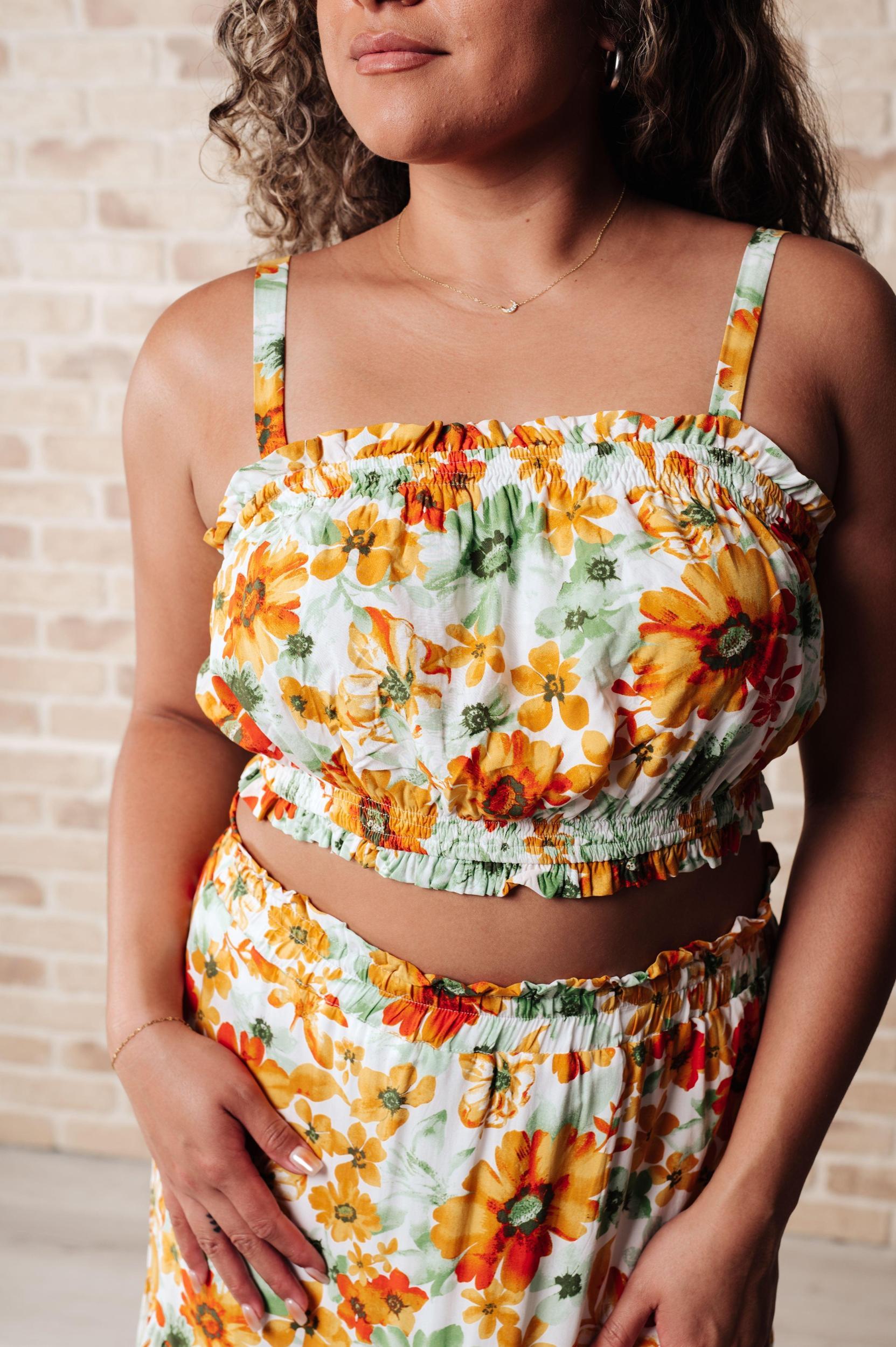 Cutie Patootie Tiered Skirt and Top Set in Orange Product Image