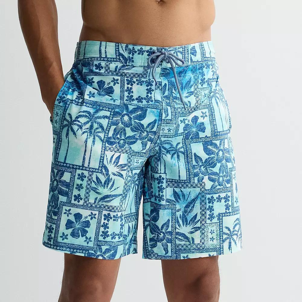 Men's Trinity Coast 9" Elastic Waist Boardshorts, Size: Large, Blue Blue Product Image