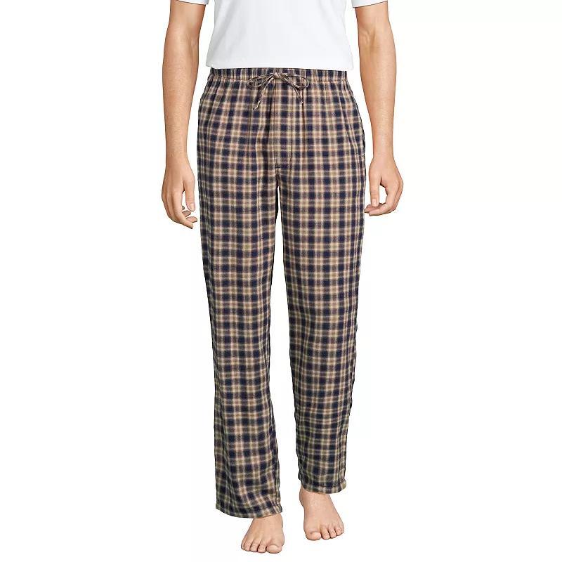 Men's Lands' End Flannel Pajama Sleep Pants, Size: Medium, Navy Green Plaid Product Image