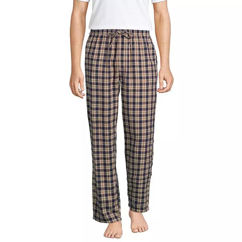 Men's Lands' End Flannel Pajama Sleep Pants, Size: Medium, Navy Green Plaid Product Image