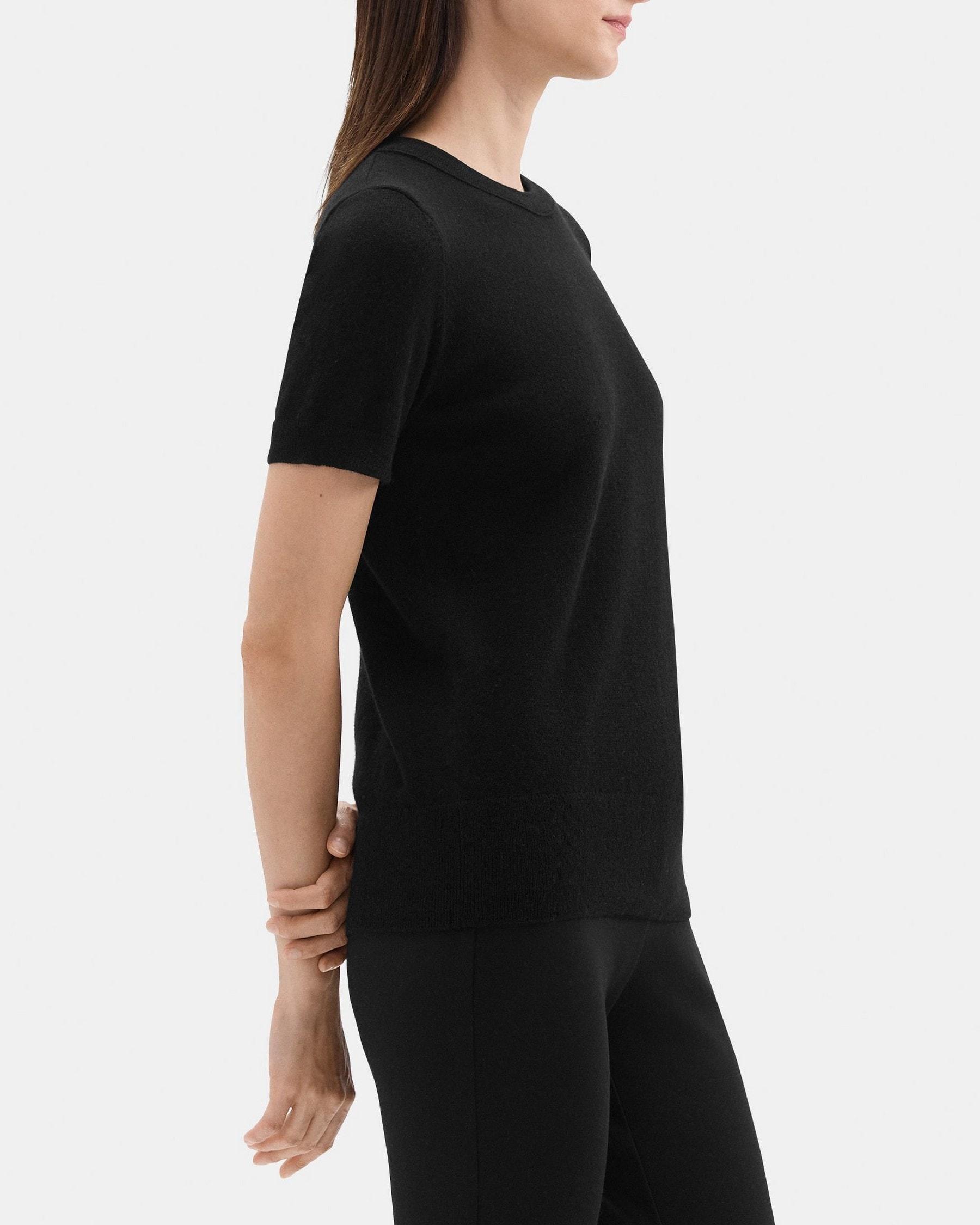 Short-Sleeve Sweater in Cashmere Product Image