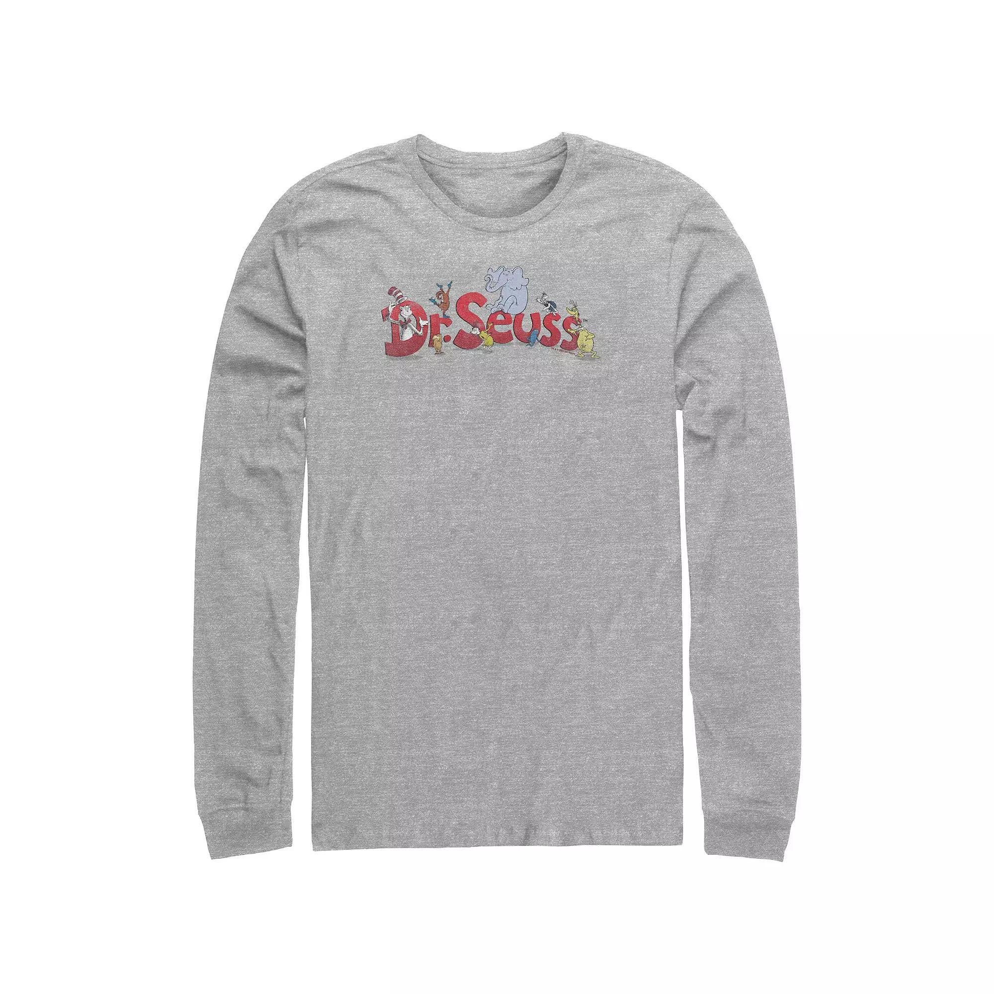Big & Tall Dr. Seuss Characters Long Sleeve Graphic Tee, Men's, Size: 3XL Tall, Athletic Grey Product Image