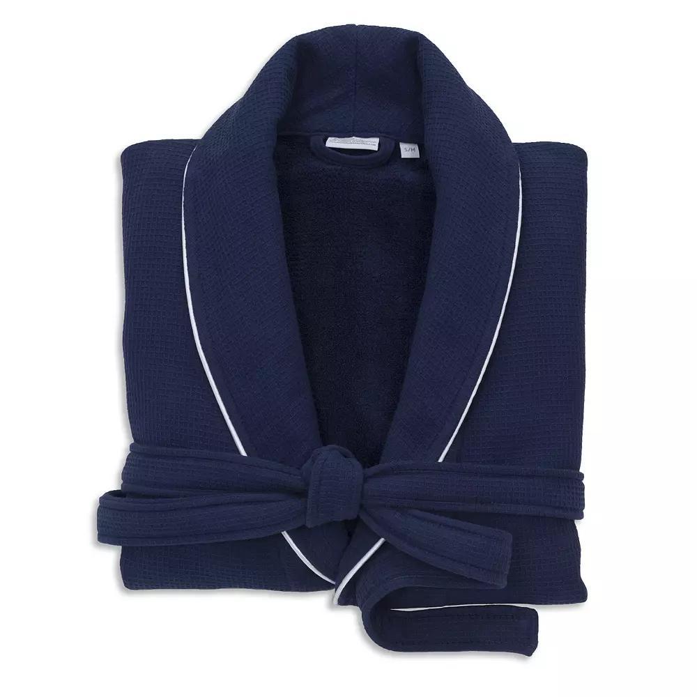 Linum Home Textiles Waffle Terry Bathrobe, Women's, Size: Small/Medium, Blue Product Image