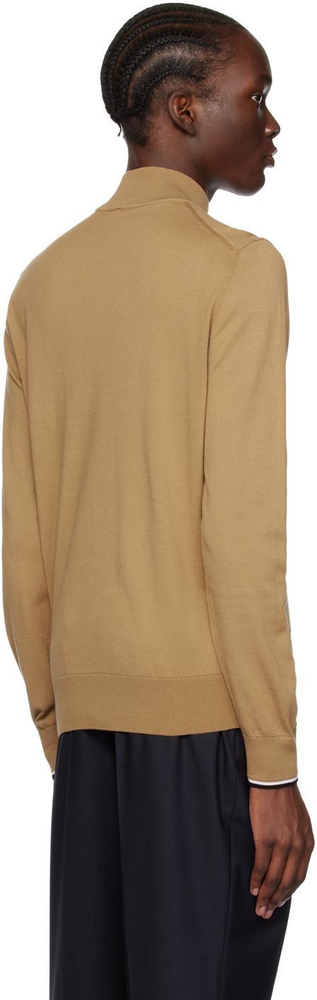 HUGO BOSS Brown Mock Neck Sweater In Medium Beige 260 Product Image