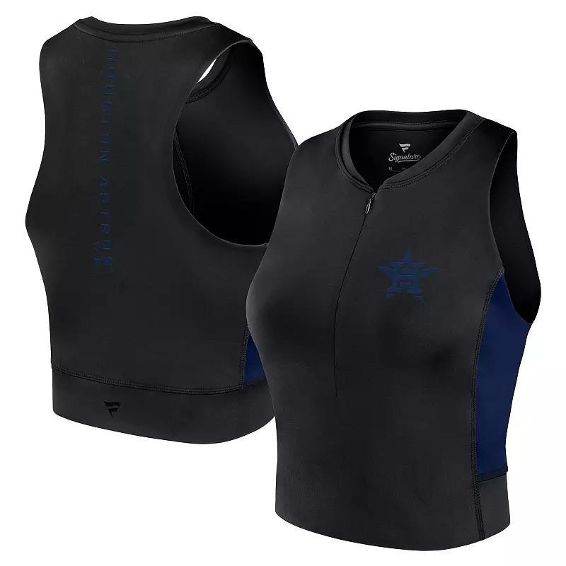 Womens Fanatics Signature Houston Astros Studio Half-Zip Fitted Gym Tank Top Product Image