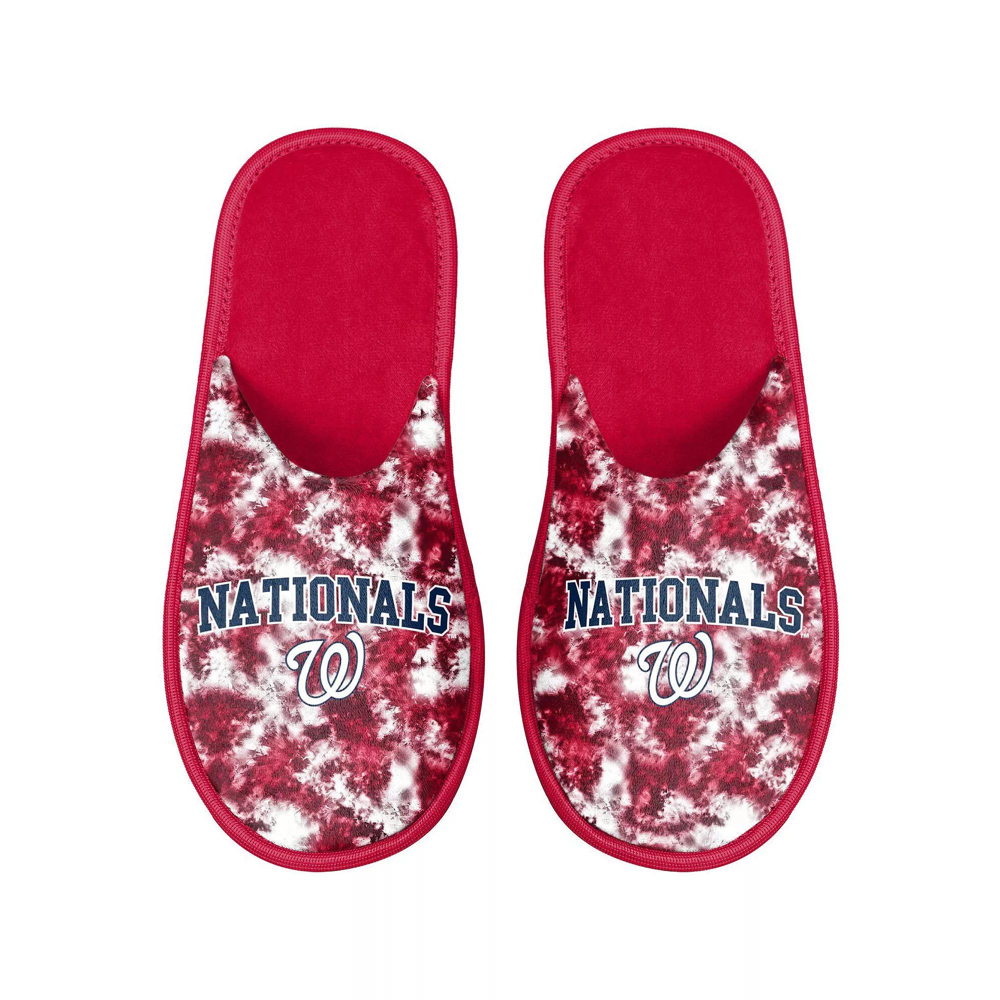 Women's FOCO Washington Nationals Iconic Logo Scuff Slippers, Size: Medium, Blue Product Image