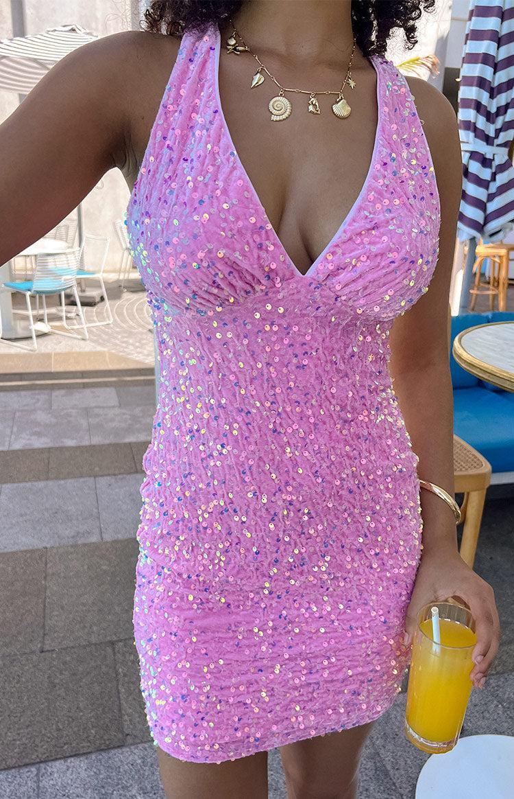 Franco Pink Sequin Mini Dress Product Image
