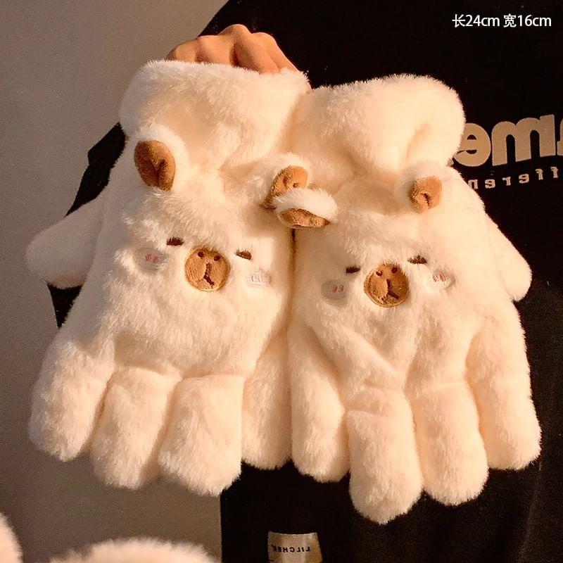 Capybara Chenille Gloves / Mittens / Scarf Product Image
