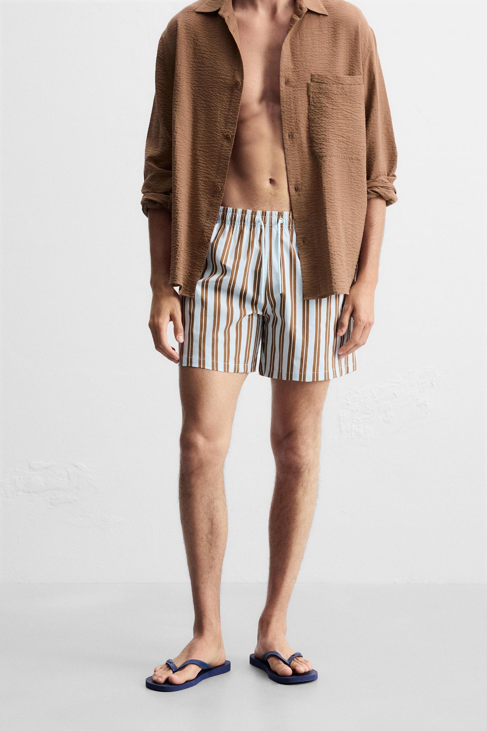 STRIPED MID-LENGTH SWIMSUIT Product Image