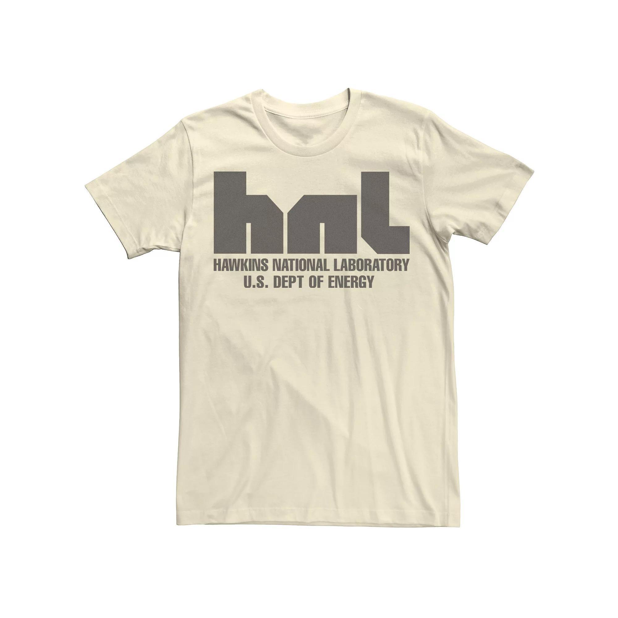 Men's Stranger Things HNL Hawkins National Laboratory Logo Tee, Size: Medium, Athletic Grey Product Image