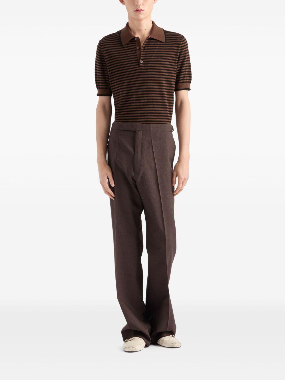 striped cotton polo shirt Product Image