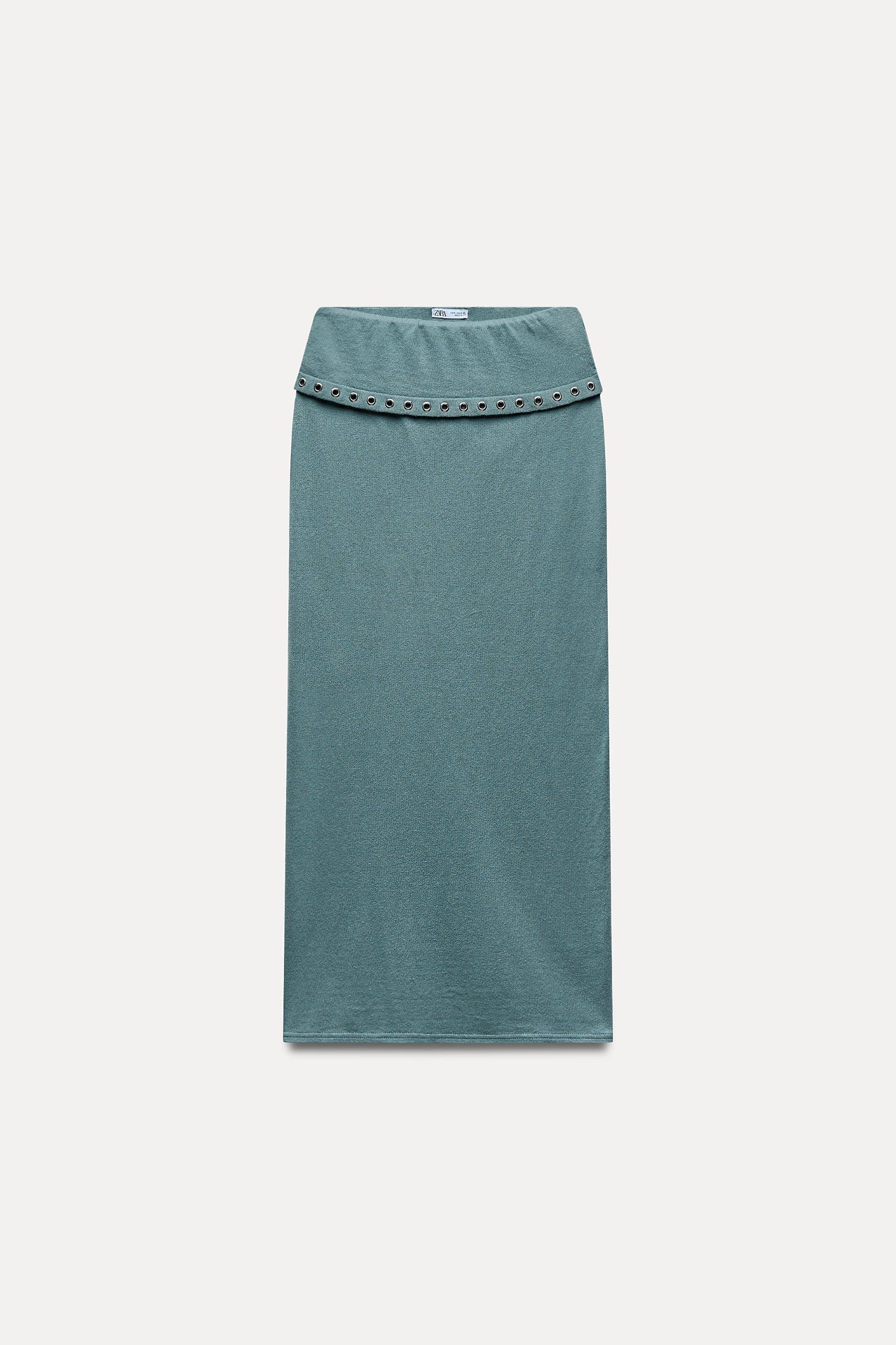 MIDI SKIRT WITH METAL EYELETS Product Image