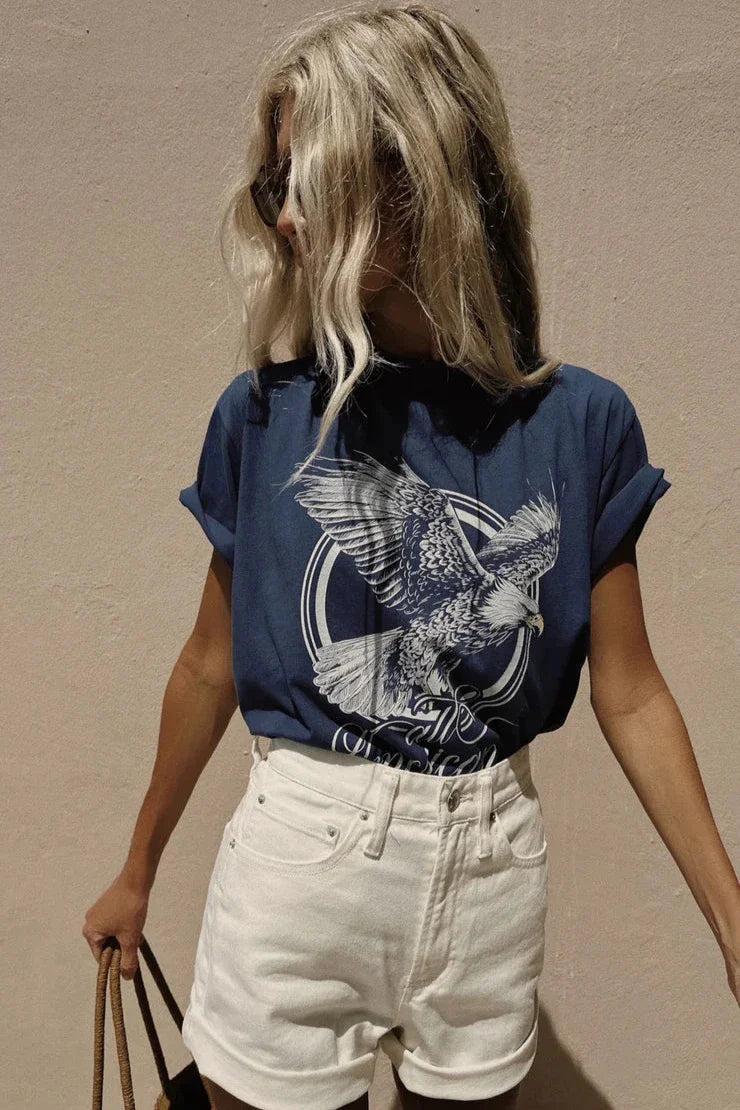 Z Supply All American Boyfriend Tee in Yacht Blue Product Image