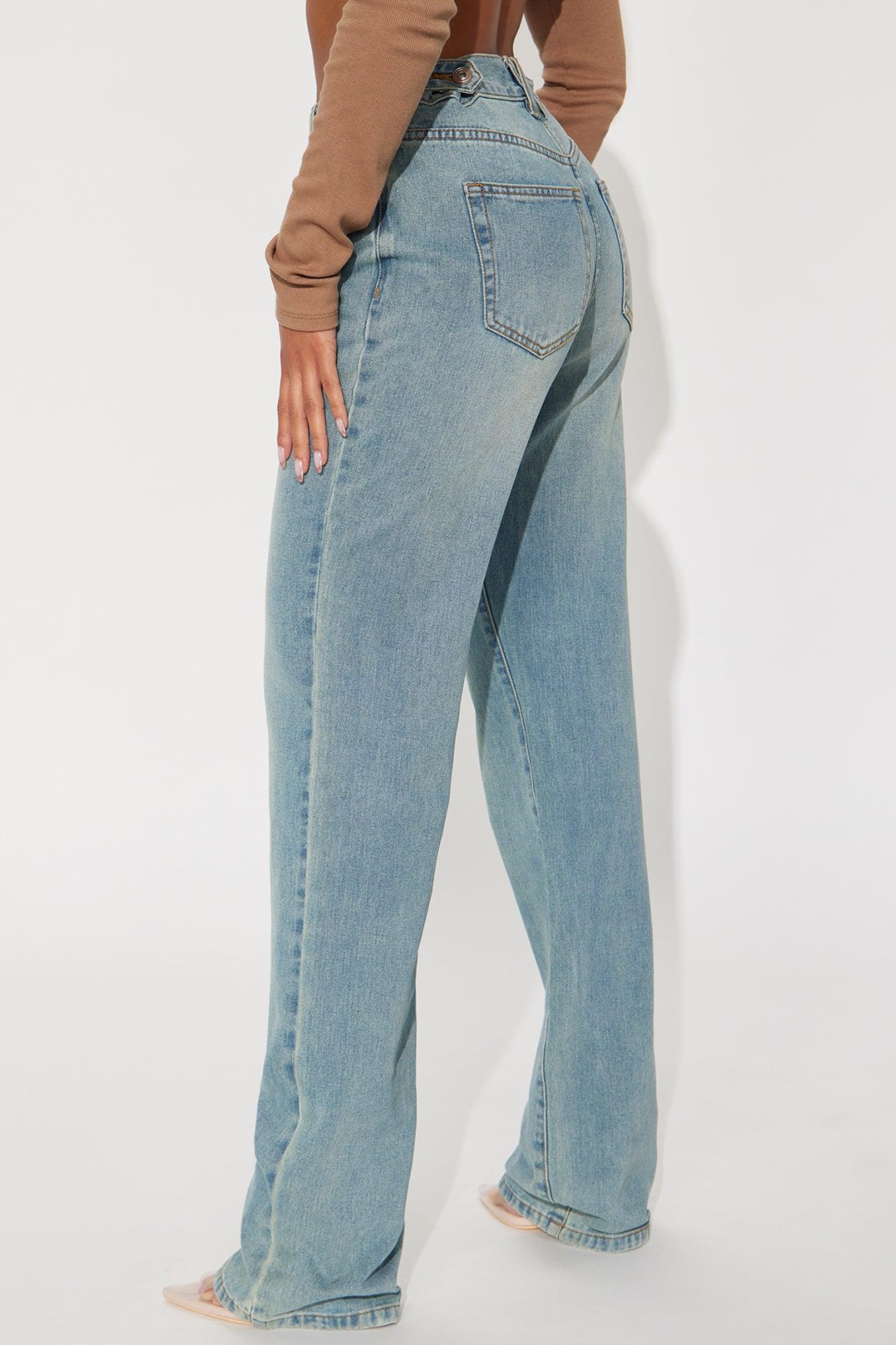 Dani Drop Waist Straight Leg Jeans - Medium Wash Product Image