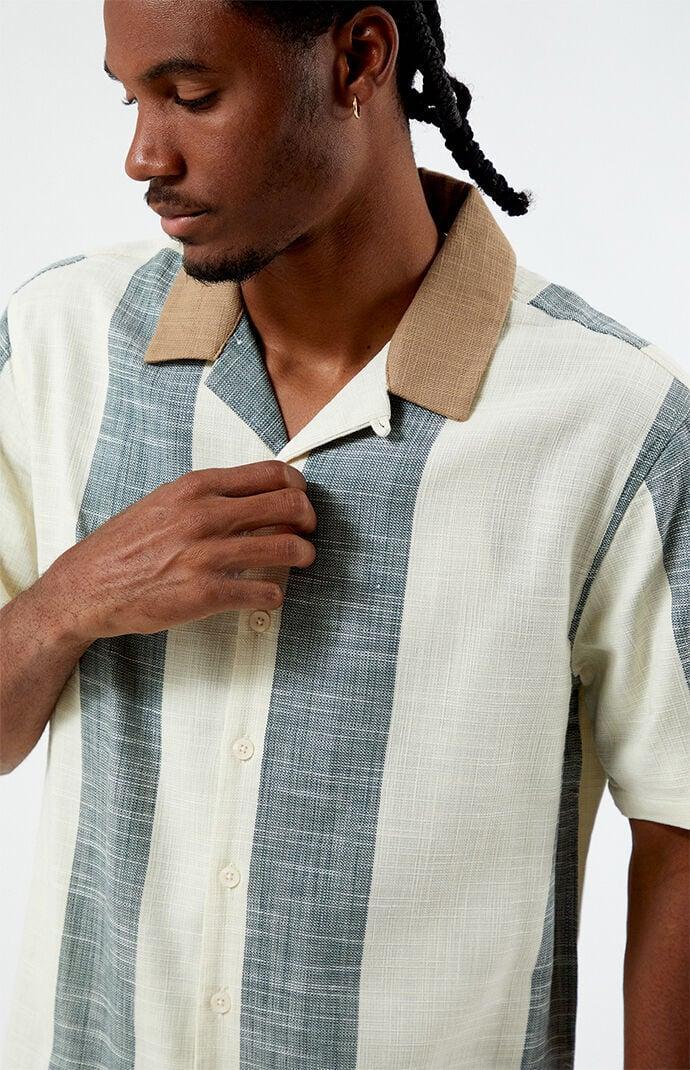 Men's Stripe Camp Shirt - Product Image