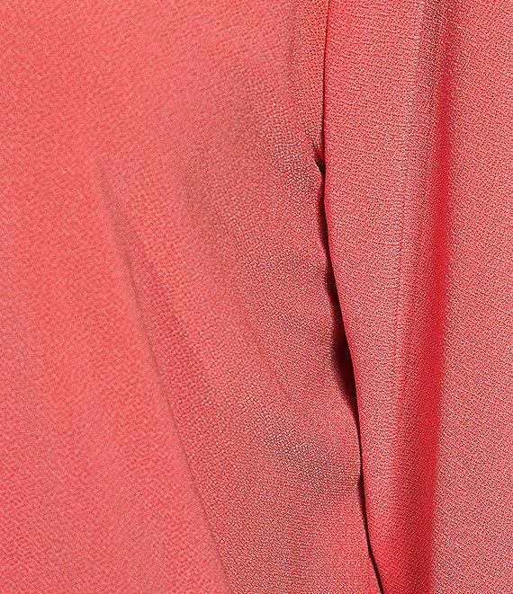 Slim Factor by Investments V-Neckline 3/4 Slit Sleeve Grommet Top Product Image